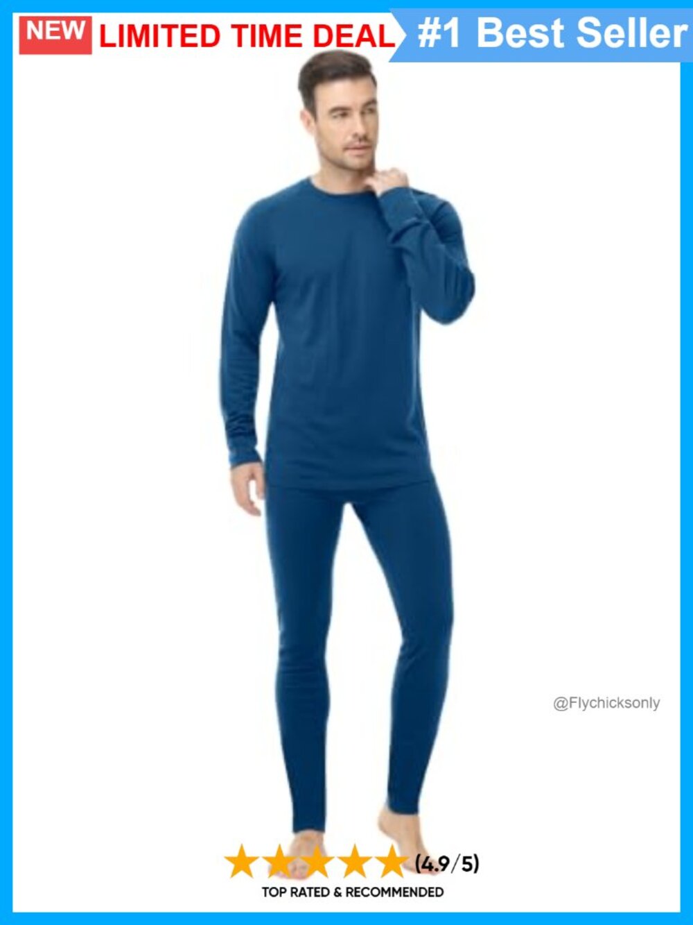 100% Merino Wool Base Layer Set Thermal Long Sleeve